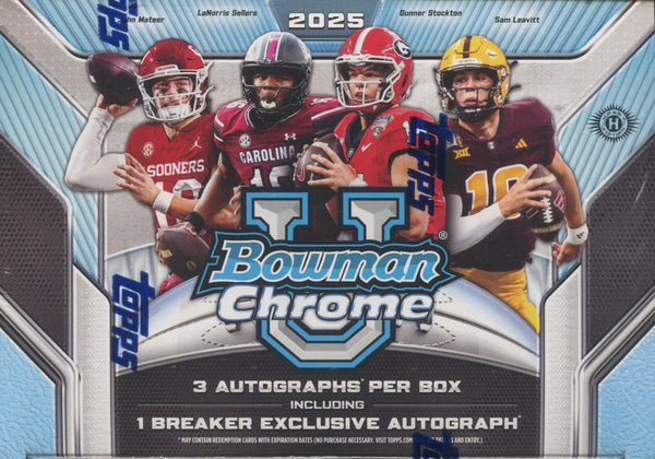 2025 Bowman Chrome University Football *Breakers Delight* 10 Box Full Case PYT #2